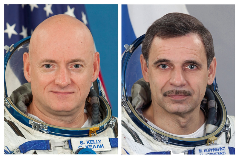 Astronaut Scott Kelly and cosmonaut Mikhail Kornienko